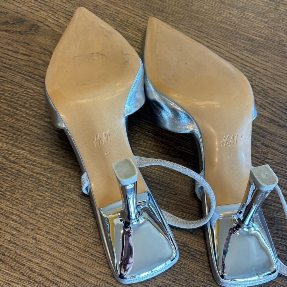 Silver Slingback Heels - Picture 4 of 4